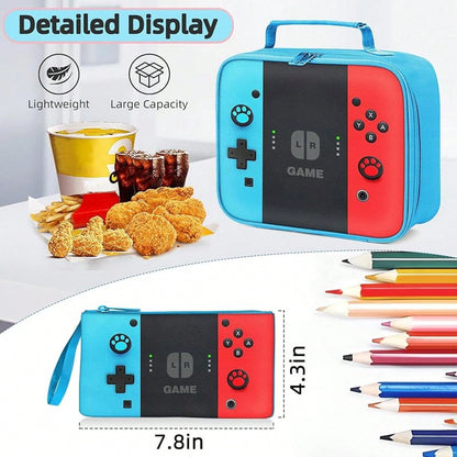 Kids Backpack For Boys- 3pcs Gamer Boys Backpack With Lunch Box Set For Elementary Middle School- Students Bag For Ages 6-18,17″ Video Game Bookbag Travel Back Pack