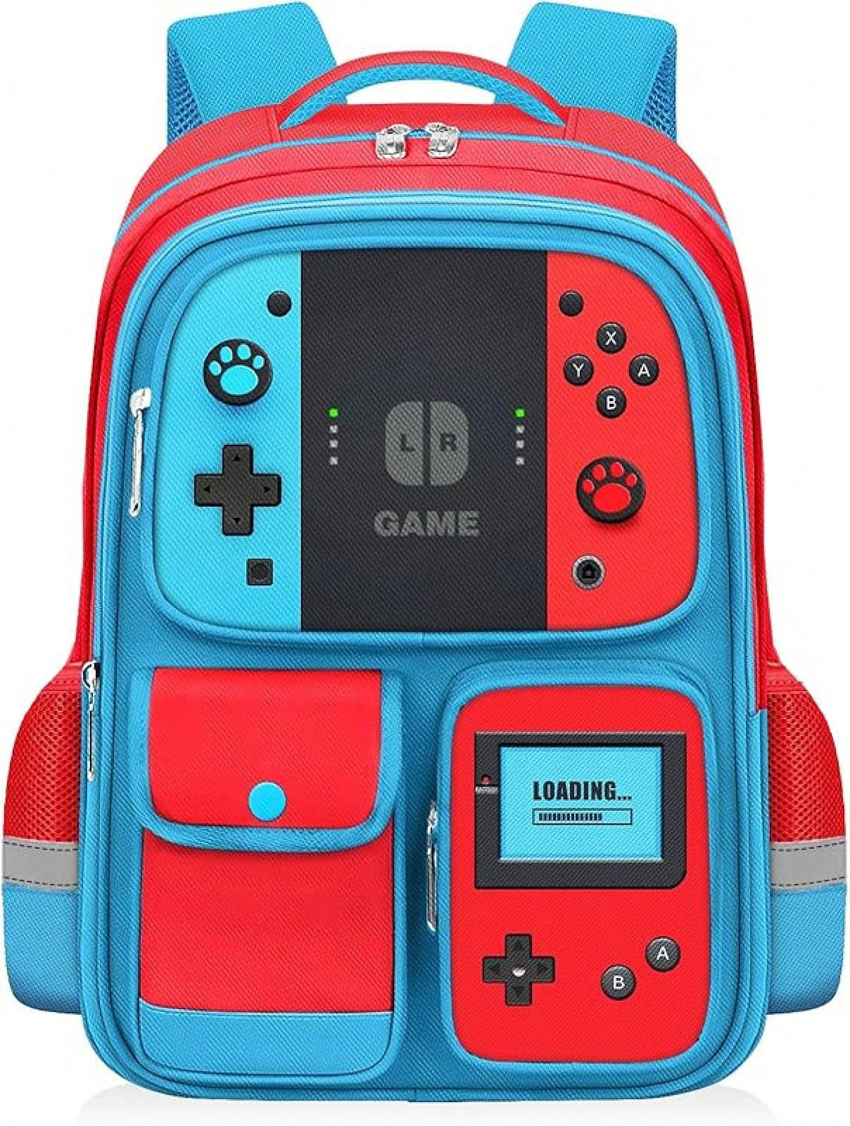 Kids Backpack For Boys- 3pcs Gamer Boys Backpack With Lunch Box Set For Elementary Middle School- Students Bag For Ages 6-18,17″ Video Game Bookbag Travel Back Pack