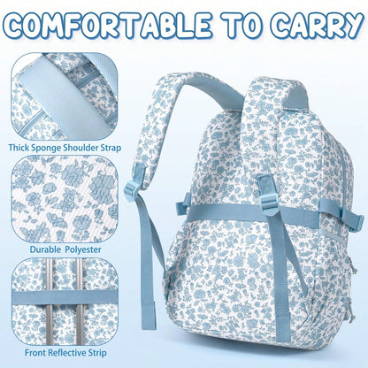 Kids Backpack For Girls, 3PCS Corduroy Backpack With Lunch Box & Pencil Pouch, Kids School Bags Bookbag For Back To School Laptop Bag Travel Daypack