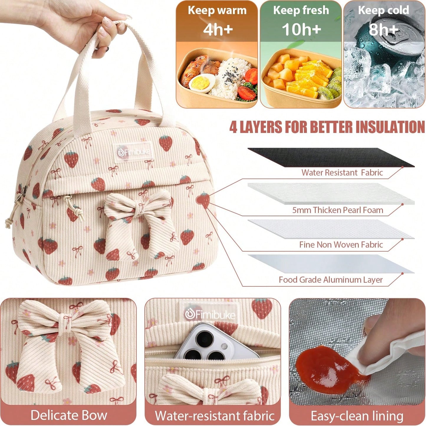 Kids Backpack For Girls, 3PCS Corduroy Backpack With Lunch Box & Pencil Pouch, Kids School Bags Bookbag For Back To School Laptop Bag Travel Daypack