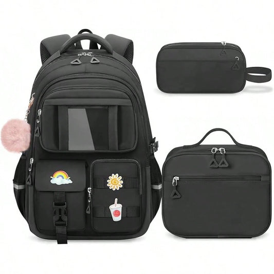 Kids Backpacks For Girls- Cute Girls Backpack For Kids Children Teens Elementary Middle School- 17″ Students Bookbag Travel Back Pack For Age 6-18