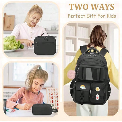 Kids Backpacks For Girls- Cute Girls Backpack For Kids Children Teens Elementary Middle School- 17″ Students Bookbag Travel Back Pack For Age 6-18
