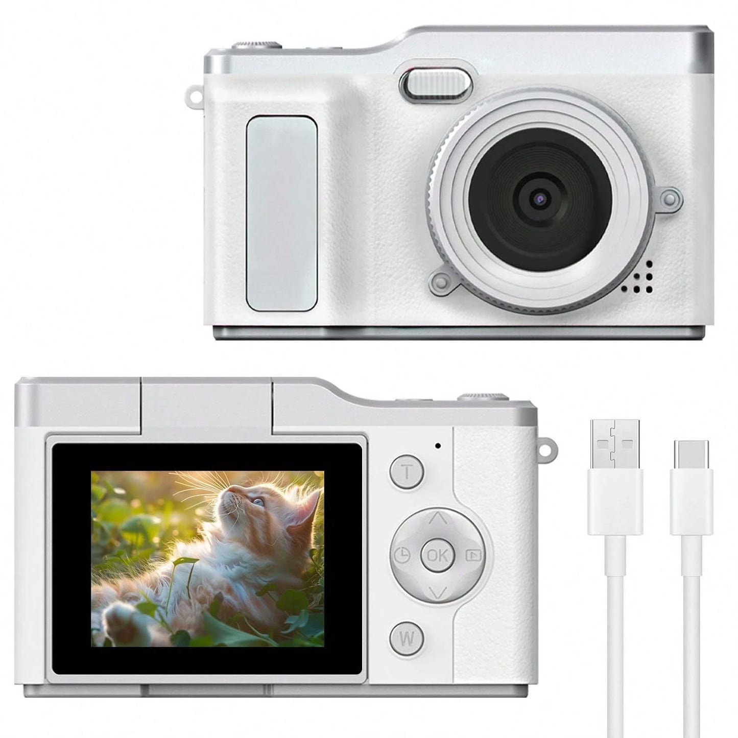 Kids Digital Camera, Rechargeable 1080P Instant Camera, Suitable For Children And Teenagers Beginners, Vlogging, Rechargeable Camera, Photo And Video Recording, Professional Camera, Supports Photo And