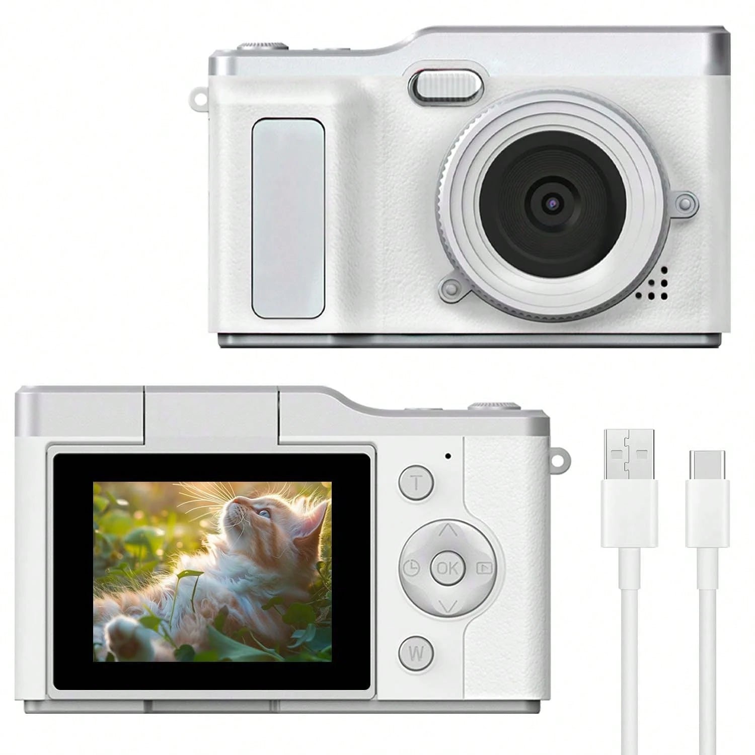 Kids Digital Camera, Rechargeable 1080P Instant Camera, Suitable For Children And Teenagers Beginners, Vlogging, Rechargeable Camera, Photo And Video Recording, Professional Camera, Supports Photo And