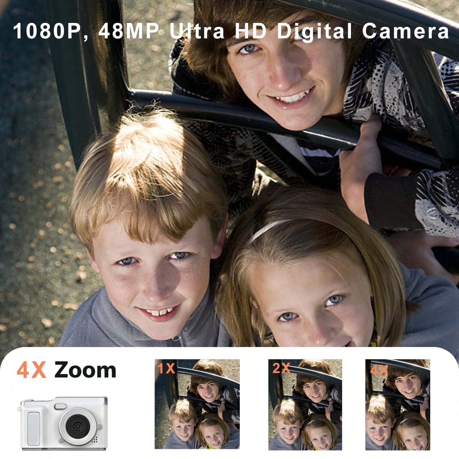 Kids Digital Camera, Rechargeable 1080P Instant Camera, Suitable For Children And Teenagers Beginners, Vlogging, Rechargeable Camera, Photo And Video Recording, Professional Camera, Supports Photo And