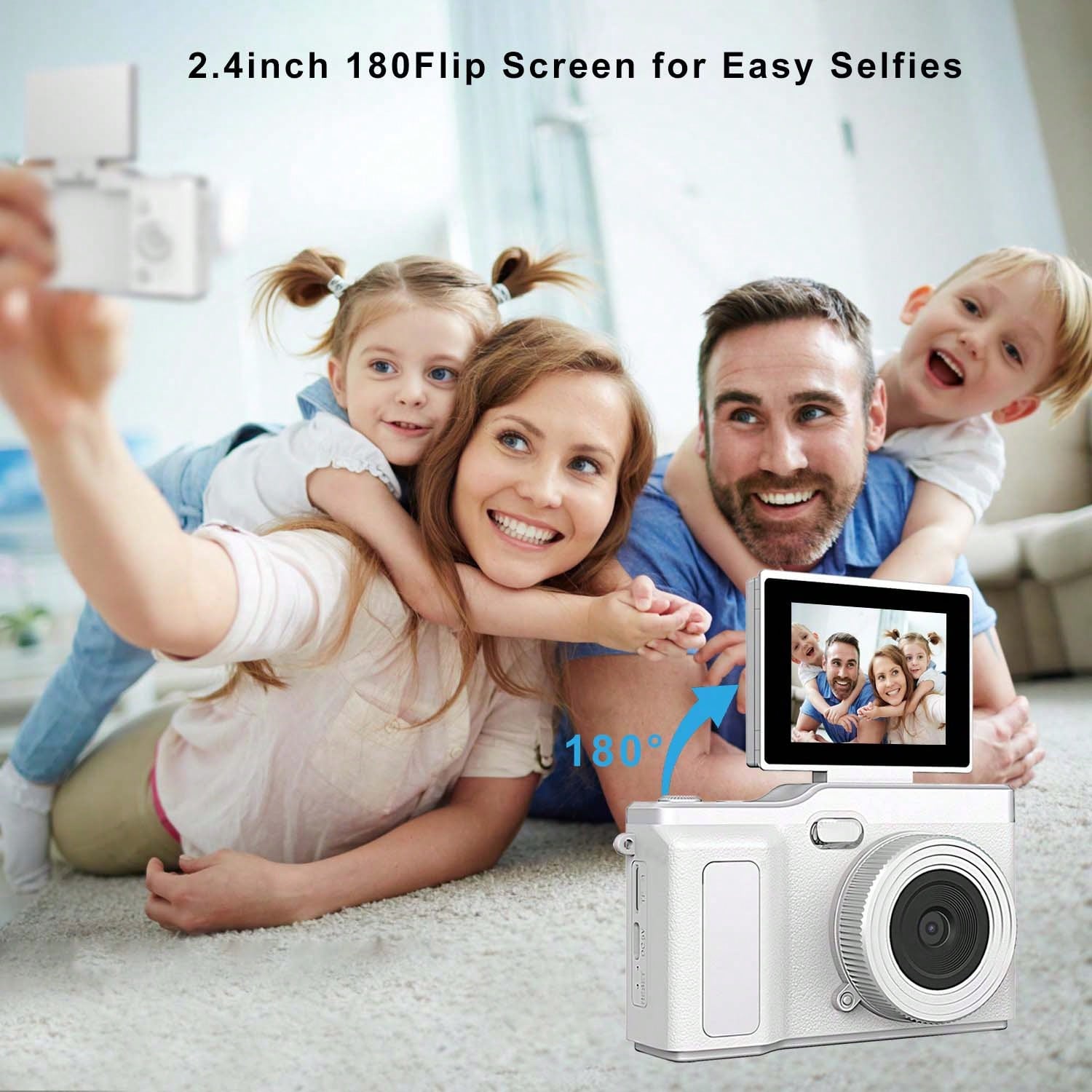 Kids Digital Camera, Rechargeable 1080P Instant Camera, Suitable For Children And Teenagers Beginners, Vlogging, Rechargeable Camera, Photo And Video Recording, Professional Camera, Supports Photo And