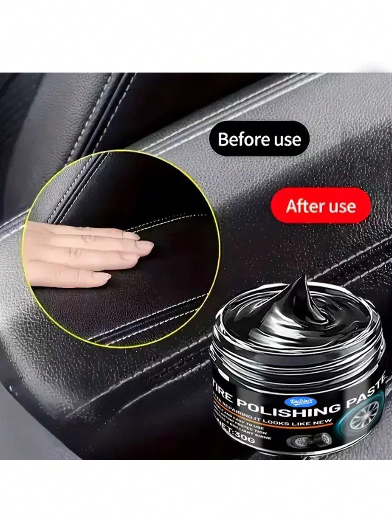 KineShineX Universal Car Repair Paste, Car Scratch Repair Paint, Suitable For Interior Dashboard, Center Console, Leather Seats And Tires. Anti-Fading, Anti-Oxidation, Anti-Yellowing, Tire Blackening