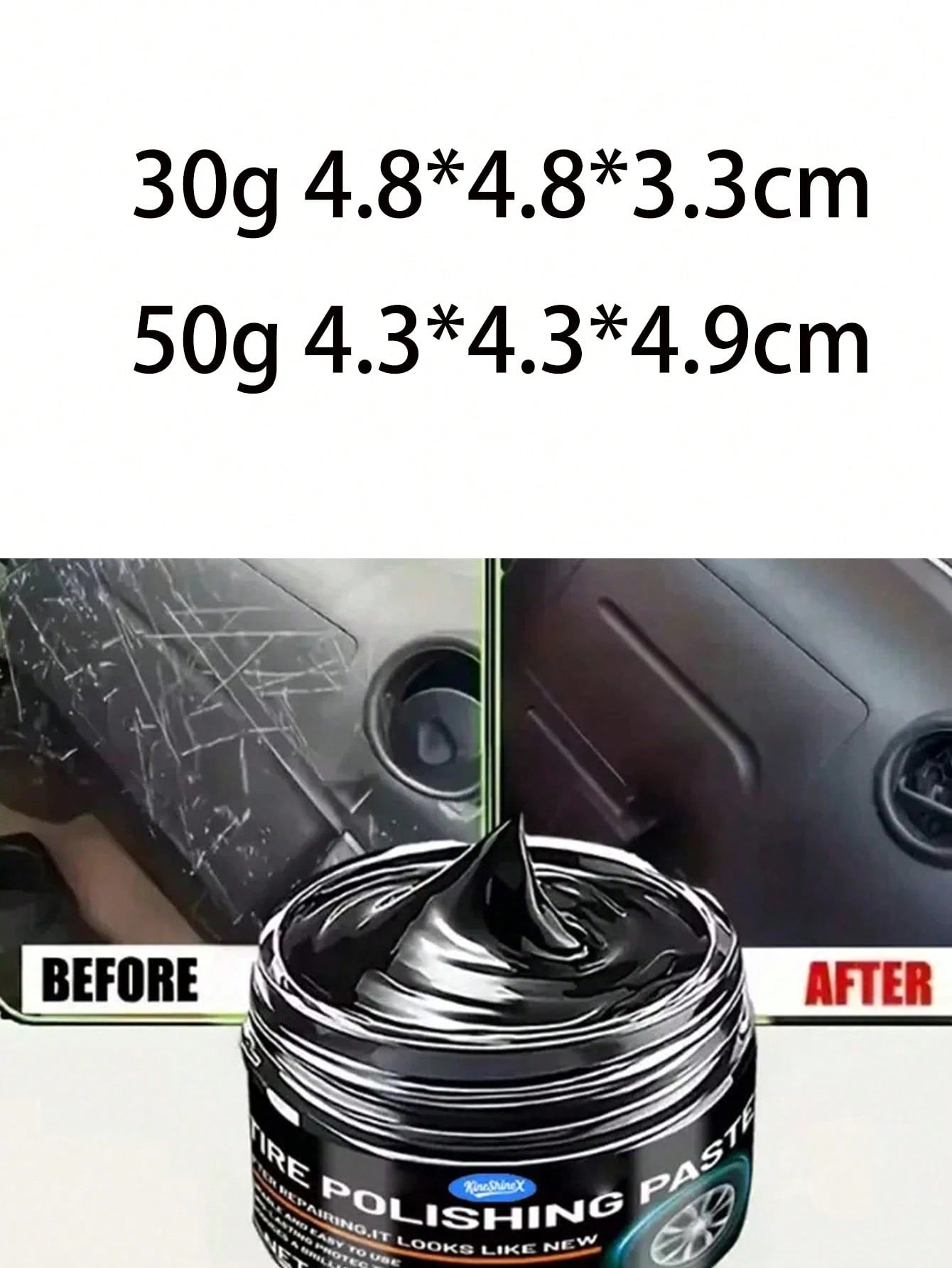 KineShineX Universal Car Repair Paste, Car Scratch Repair Paint, Suitable For Interior Dashboard, Center Console, Leather Seats And Tires. Anti-Fading, Anti-Oxidation, Anti-Yellowing, Tire Blackening