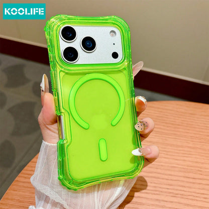 Koolife 1pc Transparent Pink 3-In-1 Hard Shell Matte Touch Magnetic Corner Anti-Drop Minimalist Phone Case Compatible With Iphone 18 Pro/18 Pro Max/13-17 Pro Max Plus, Cute Sweet Design Suitable For G
