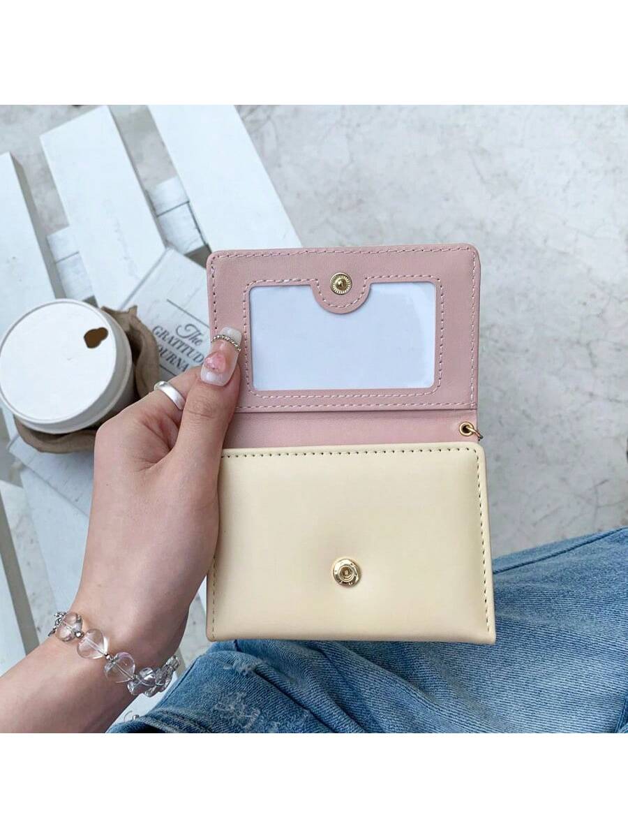 Korean Style Bow Decor Wallet INS Student Short Premium Tri-Fold Coin & Card Holder Valentine's Day For Women Wallet Purse Wallet Small Wallet