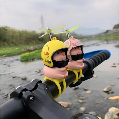 KRAUOPEN Bicycle Mountain Bike Decoration, Strap Style Electric Scooter Motorcycle Decoration, Cute Pig Helmet Ornament, Creative Handlebar Decoration, Birthday Gift For Friends