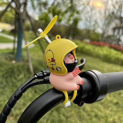 KRAUOPEN Bicycle Mountain Bike Decoration, Strap Style Electric Scooter Motorcycle Decoration, Cute Pig Helmet Ornament, Creative Handlebar Decoration, Birthday Gift For Friends