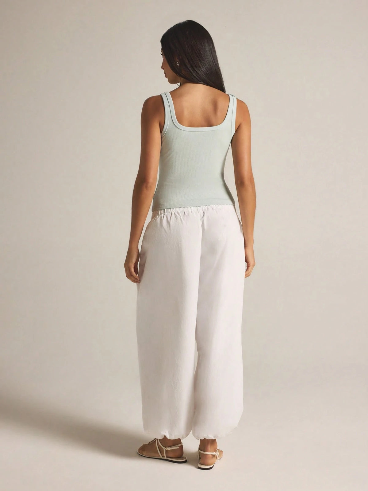 KSTM Sage Green Knit Tank Top With Delicate Floral Applique Detail Square Neckline Sleeveless Summer Fashion