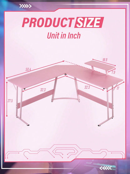 L Shaped Desk Corner Gaming Desk Computer Desk With Large Desktop Studying And Working And Gaming For Home And Work Place