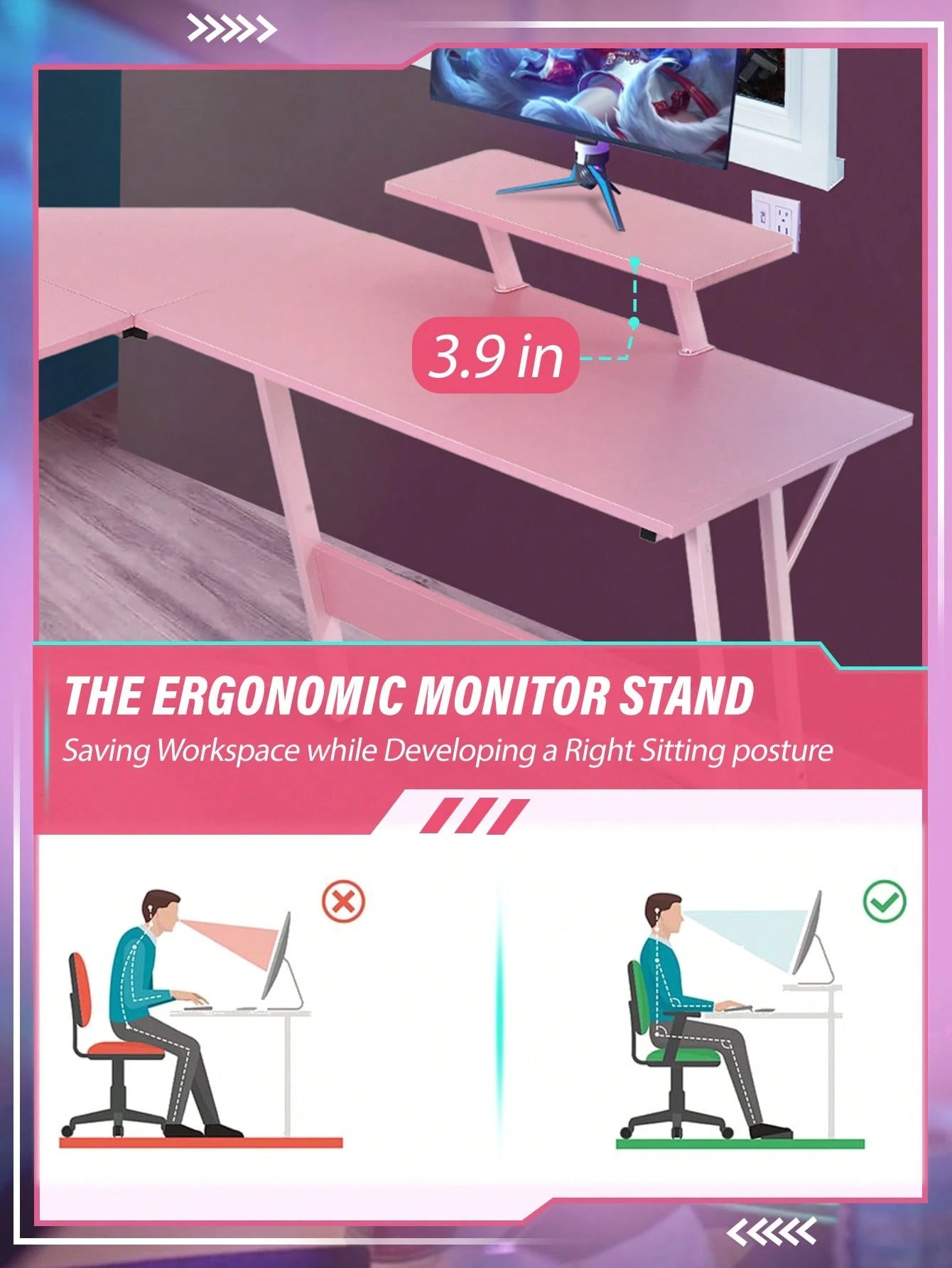 L Shaped Desk Corner Gaming Desk Computer Desk With Large Desktop Studying And Working And Gaming For Home And Work Place