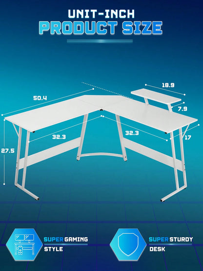 L Shaped Desk Corner Gaming Desk Computer Desk With Large Desktop Studying And Working And Gaming For Home And Work Place