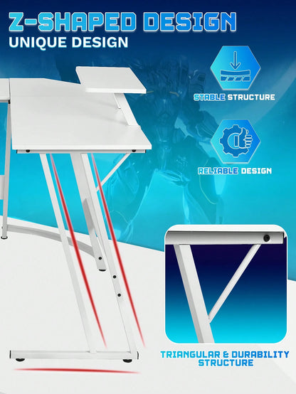 L Shaped Desk Corner Gaming Desk Computer Desk With Large Desktop Studying And Working And Gaming For Home And Work Place