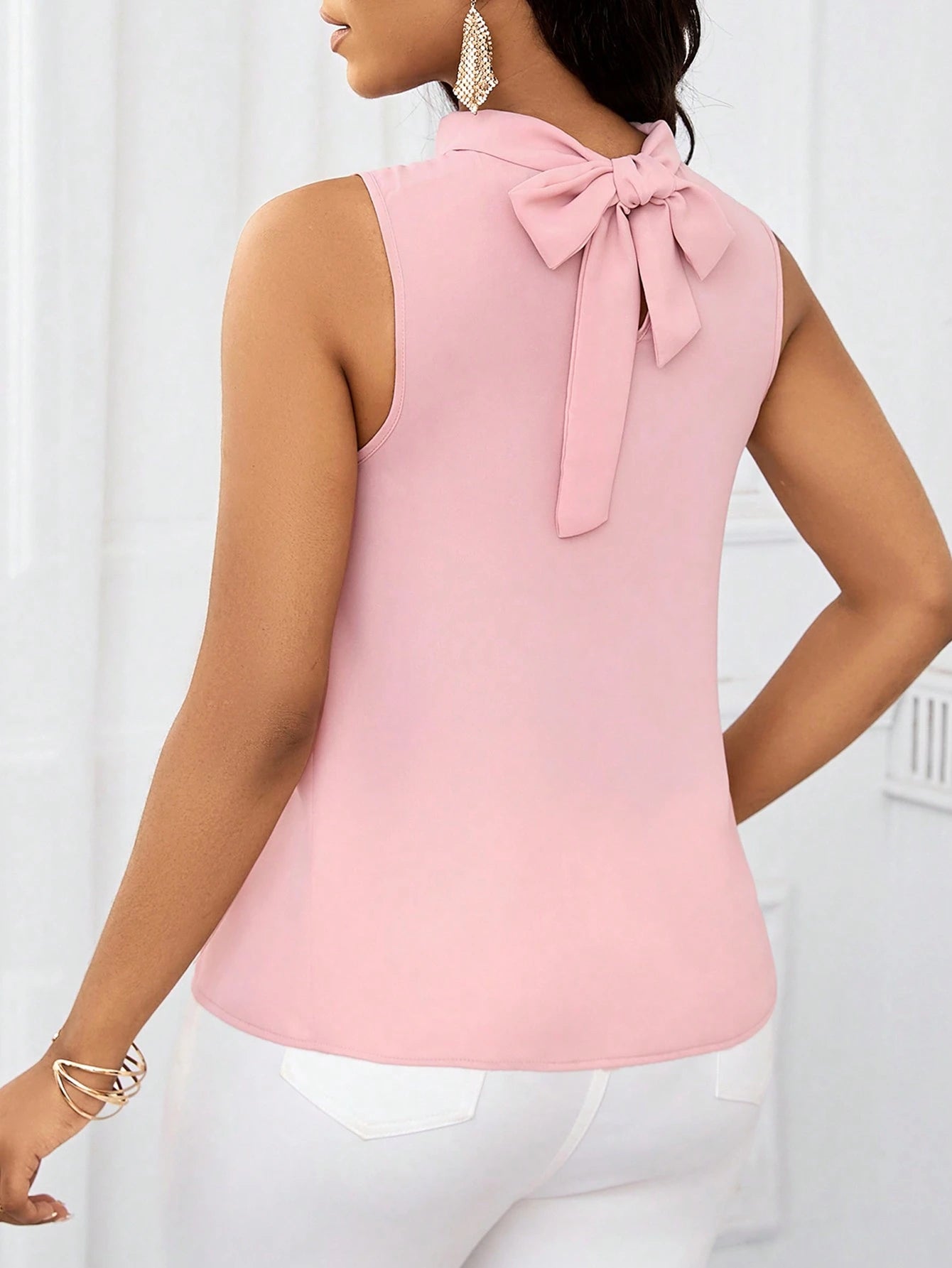 Lady Women's Elegant Floral Print Ruffle Hem Sleeveless Blouse, Summer,Summer Top Teachers' Day Tea Party Office Beige