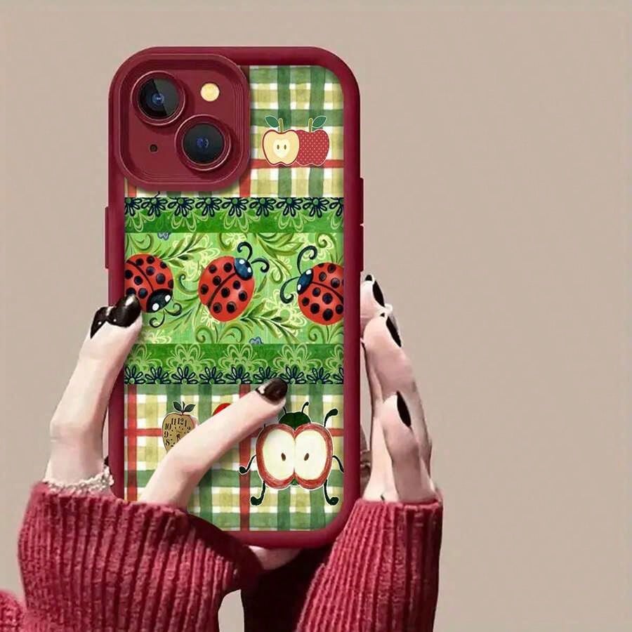 Ladybug Mobile Phone Case, Designed With Quirky Eyes And Playful Antennae, Suitable For IPhone 16, 15, 14, 13, 12 And 11 Pro Models, Made Of TPU Material, And Provides Shockproof Protection. Perfect F