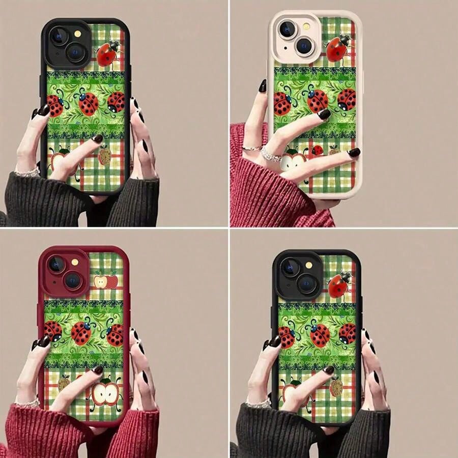Ladybug Mobile Phone Case, Designed With Quirky Eyes And Playful Antennae, Suitable For IPhone 16, 15, 14, 13, 12 And 11 Pro Models, Made Of TPU Material, And Provides Shockproof Protection. Perfect F