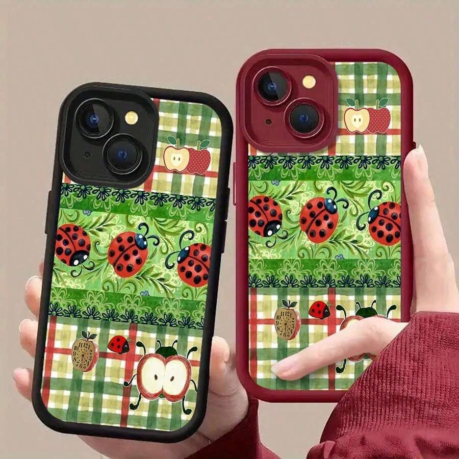 Ladybug Mobile Phone Case, Designed With Quirky Eyes And Playful Antennae, Suitable For IPhone 16, 15, 14, 13, 12 And 11 Pro Models, Made Of TPU Material, And Provides Shockproof Protection. Perfect F