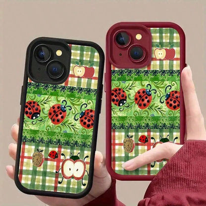 Ladybug Mobile Phone Case, Designed With Quirky Eyes And Playful Antennae, Suitable For IPhone 16, 15, 14, 13, 12 And 11 Pro Models, Made Of TPU Material, And Provides Shockproof Protection. Perfect F