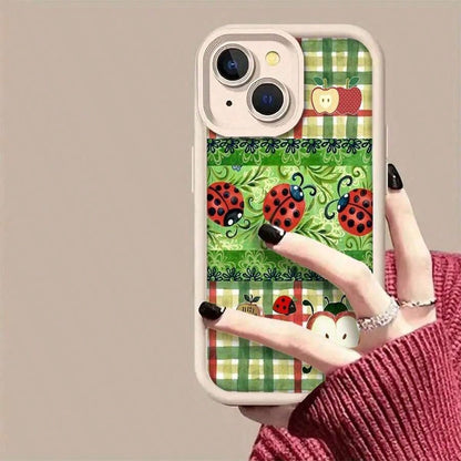 Ladybug Mobile Phone Case, Designed With Quirky Eyes And Playful Antennae, Suitable For IPhone 16, 15, 14, 13, 12 And 11 Pro Models, Made Of TPU Material, And Provides Shockproof Protection. Perfect F