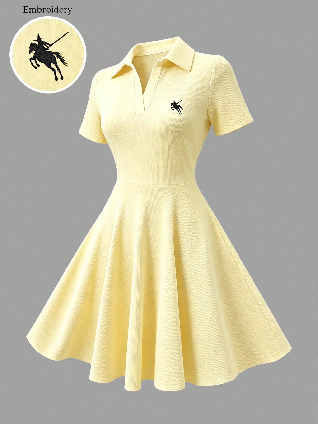 Lalippa Elegant Embroidered Casual Women Short Dress
