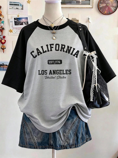 Lalippa Music Note Pattern Digital Print Fashionable Minimalist Oversized Mid-Length Round Neck Drop Shoulder Women T-Shirt, Gift For Friends