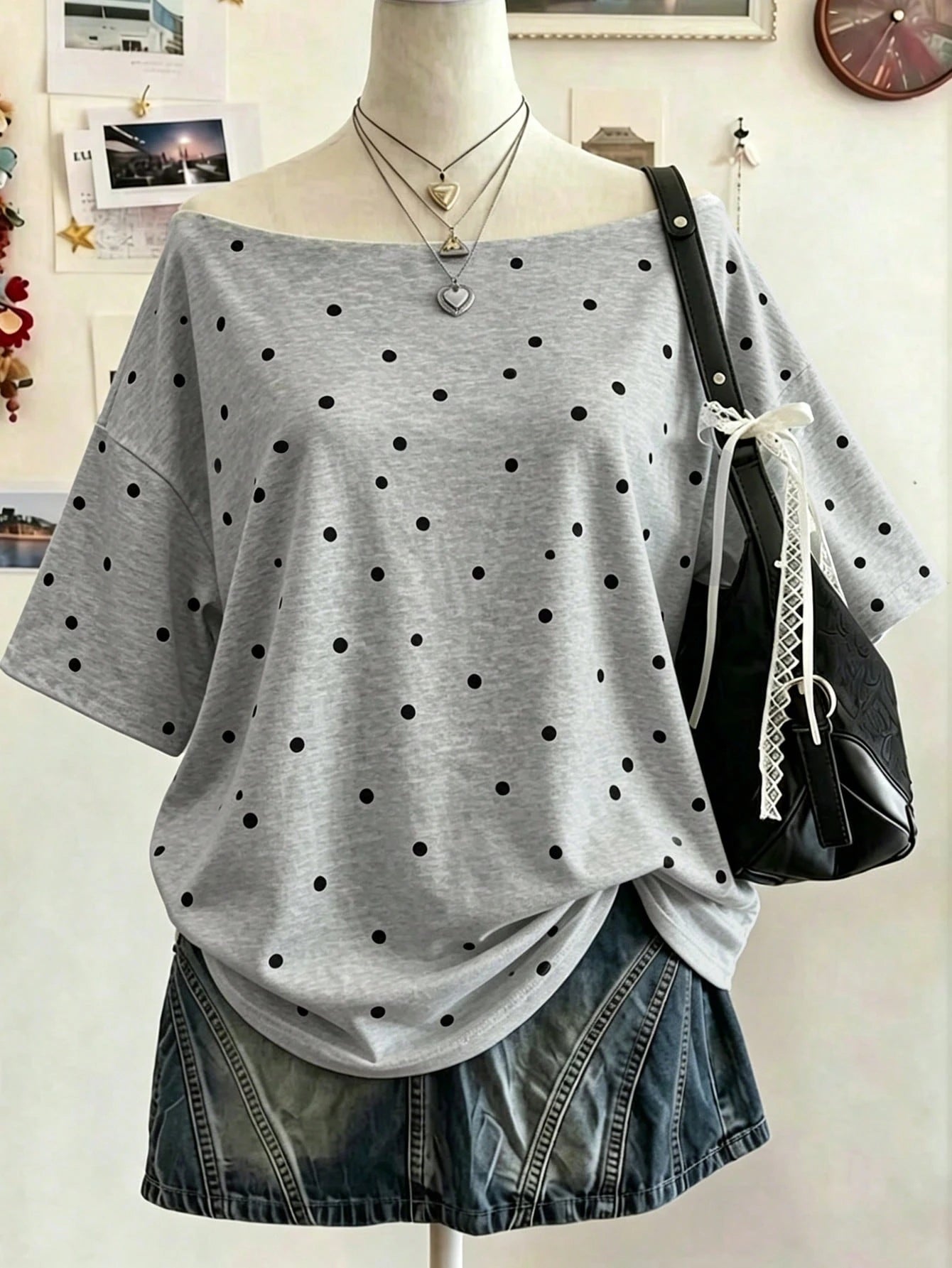Lalippa Plus Size Summer Casual Striped Drop Shoulder Loose T-Shirt