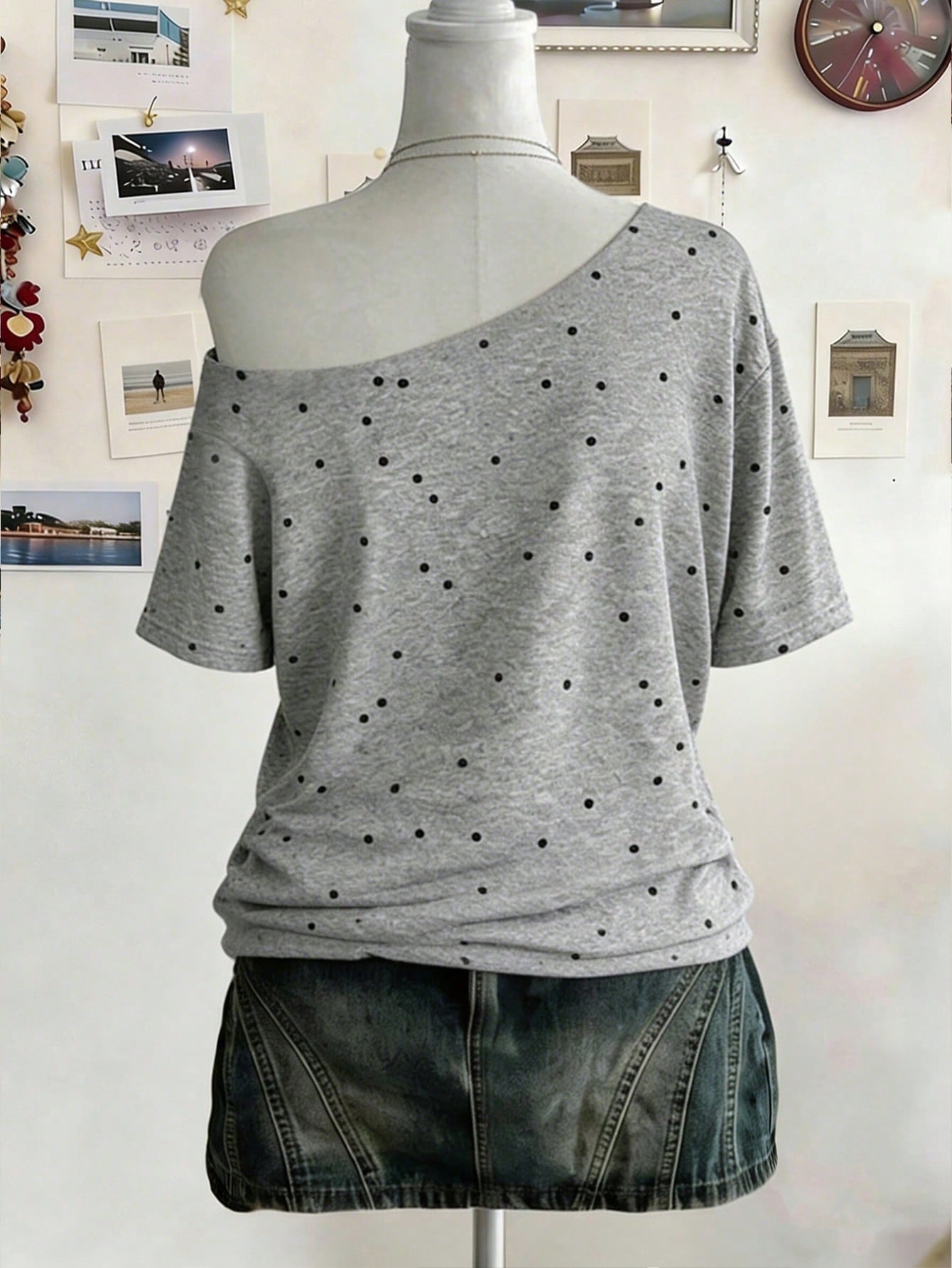 Lalippa Plus Size Summer Casual Striped Drop Shoulder Loose T-Shirt