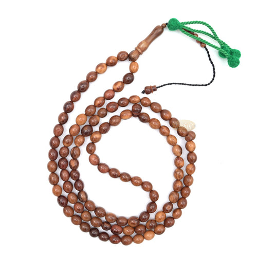Large 12x10mm Genuine Kuka Misbaha - Handcrafted 99-bead Muslim Prayer Beads Tasbih