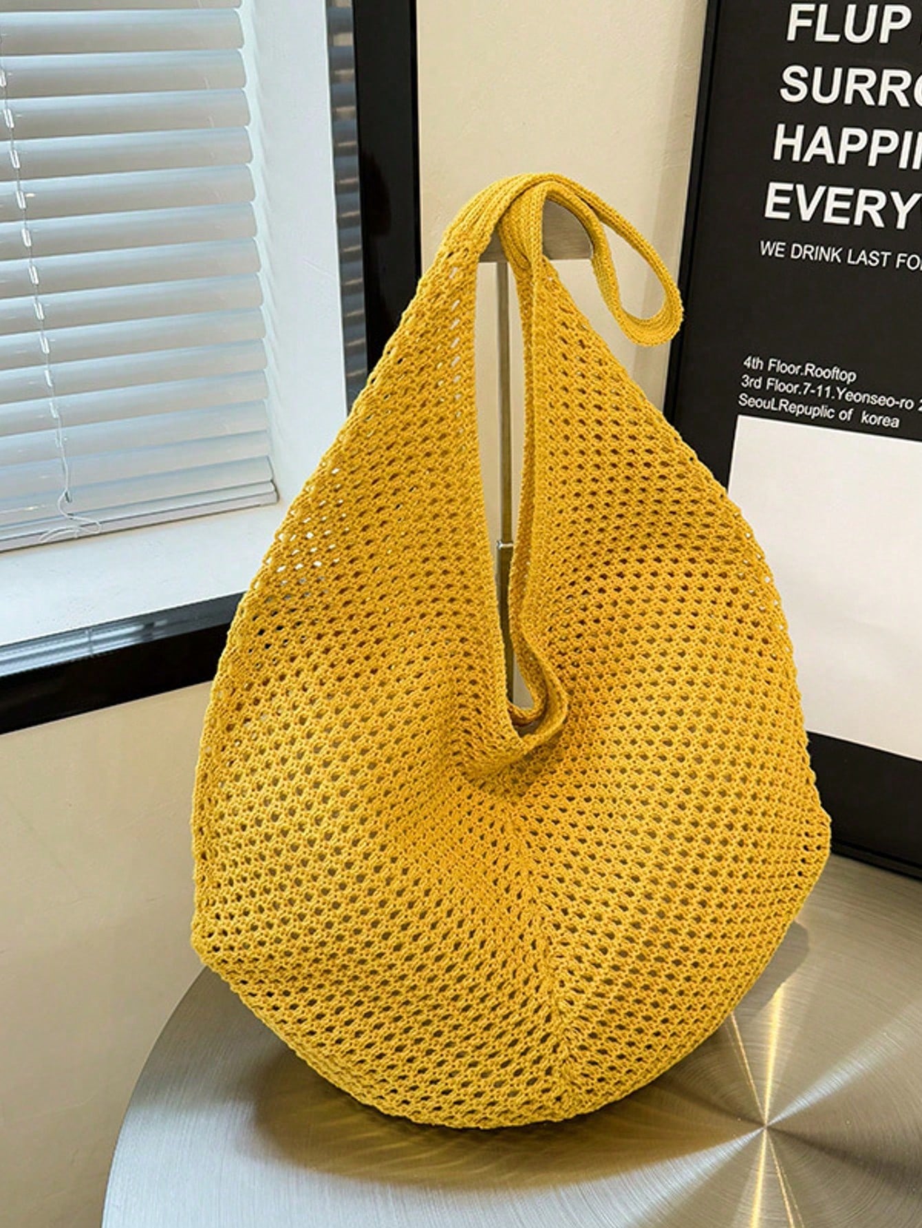Large Capacity Crochet Shoulder Tote Bag, Lightweight Multifunctional Knitted Handbag, Suitable For Travel, Beach, Vacation And Daily Use