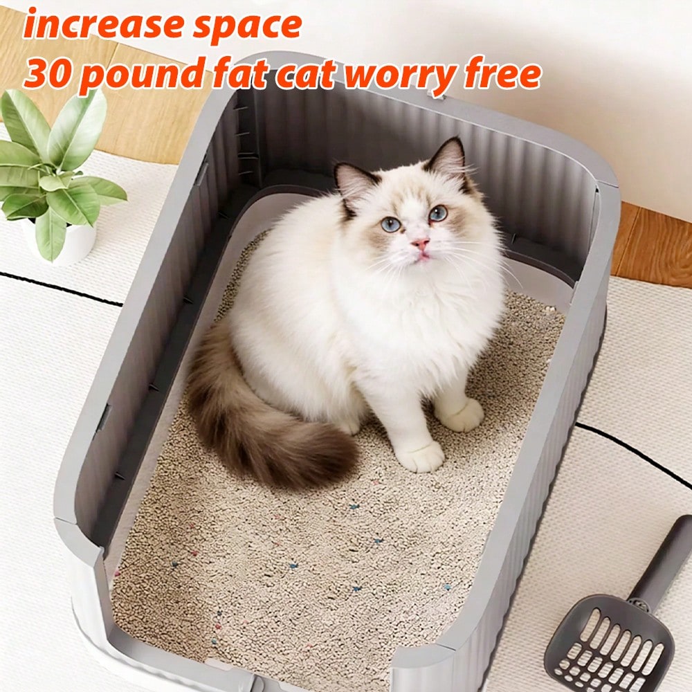 Large Cat Litter Box Enclosed, 4-In-1 Top Entry & Front Pull Drawer With Odor Control Carbon Bags & Scoop, Extra Large Splash-Proof Kitty Toilet Box For Multiple Cats (Fits Up To 44 Lbs), Easy Clean M
