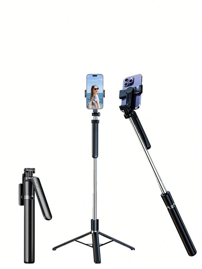 Latest 170cm/66.9in Bluetooth Remote Control Selfie Stick & Phone Holder, Suitable For Video Shooting, Life Recording, Extendable, 360° Rotation, Anti-Shake, Foldable Portable Tripod Monopod For Summe