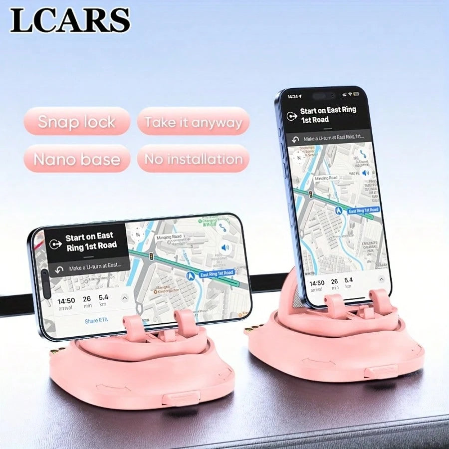 LCARS Multi-Function Car Phone Holder, 360° Rotating Glasses And Phone Stand With Parking Number Plate, Multiple Use Functions For Car Dashboard, Non-Slip Silicone Base For Secure Attachment, Car Inte