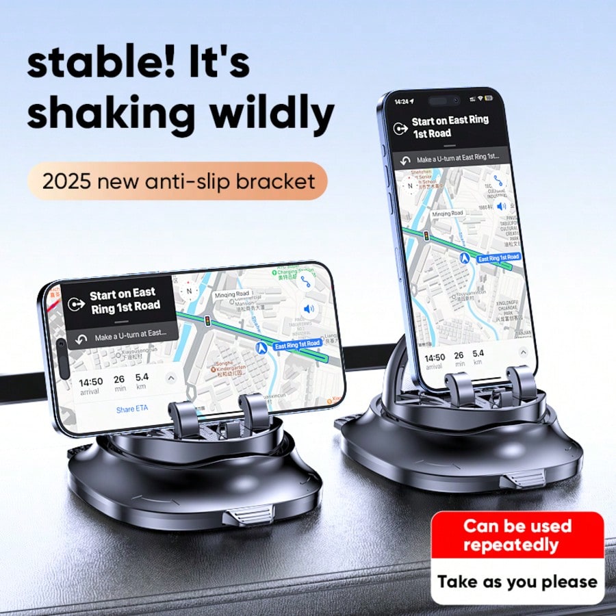 LCARS Multi-Function Car Phone Holder, 360° Rotating Glasses And Phone Stand With Parking Number Plate, Multiple Use Functions For Car Dashboard, Non-Slip Silicone Base For Secure Attachment, Car Inte