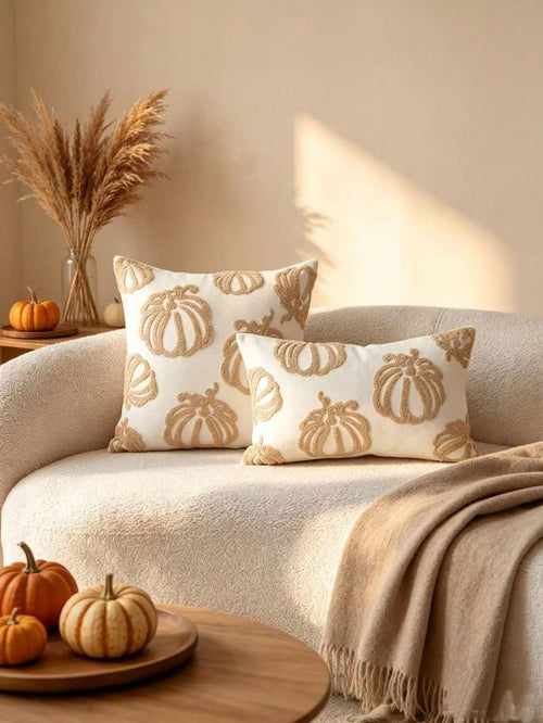 LCUHPCL 1pc Autumn Thanksgiving 3D Pumpkin Embroidery Pillow Case, Atmospheric Decor For Living Room, Bedroom, Party, Dining Room And More