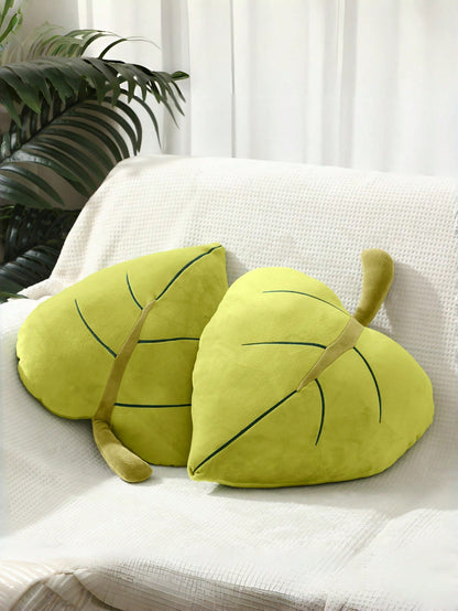 Leaf-Shaped Plush Throw Pillow, Soft & Comfortable Forest-Style Cushion, Suitable For Bedroom, Living Room, Sofa Decor, Great Gift Choice For Valentine's Day And Christmas