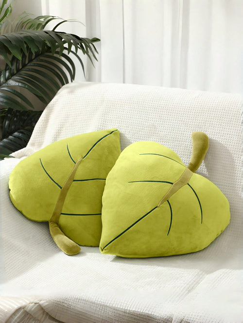 Leaf-Shaped Plush Throw Pillow, Soft & Comfortable Forest-Style Cushion, Suitable For Bedroom, Living Room, Sofa Decor, Great Gift Choice For Valentine's Day And Christmas