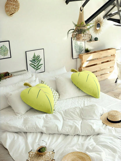 Leaf-Shaped Plush Throw Pillow, Soft & Comfortable Forest-Style Cushion, Suitable For Bedroom, Living Room, Sofa Decor, Great Gift Choice For Valentine's Day And Christmas