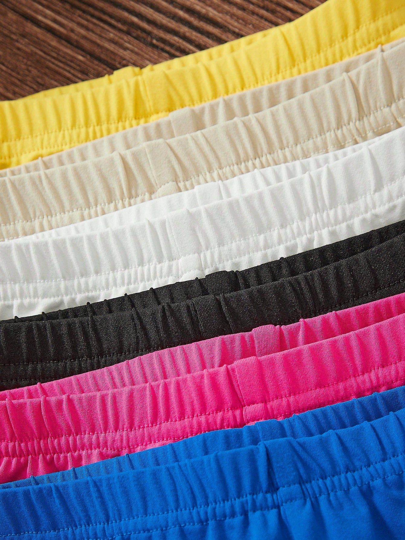 Leap Crew 6pcs Babygirl Snug Fit Solid Color Elastic Waist Knit Shorts, Versatile For Summer