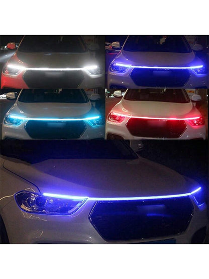 LED Scan Starting Car Hood Decorative Lamp Universal Car Daytime Running Light DRL Dynamic Auto Tuning Headlight Strip 12V