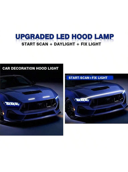 LED Scan Starting Car Hood Decorative Lamp Universal Car Daytime Running Light DRL Dynamic Auto Tuning Headlight Strip 12V