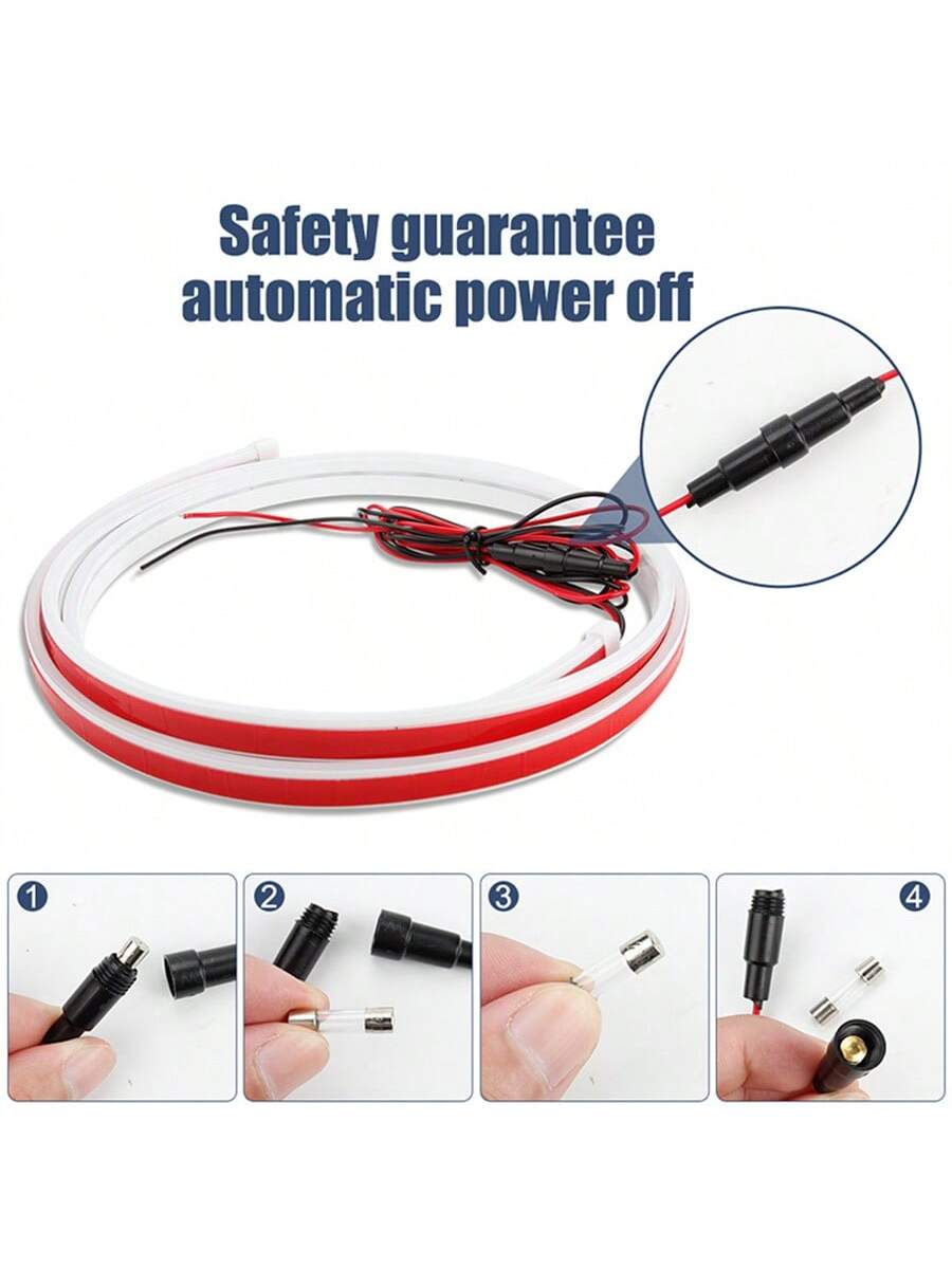 LED Scan Starting Car Hood Decorative Lamp Universal Car Daytime Running Light DRL Dynamic Auto Tuning Headlight Strip 12V