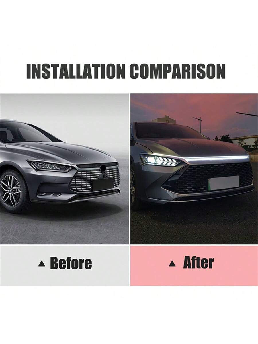 LED Scan Starting Car Hood Decorative Lamp Universal Car Daytime Running Light DRL Dynamic Auto Tuning Headlight Strip 12V
