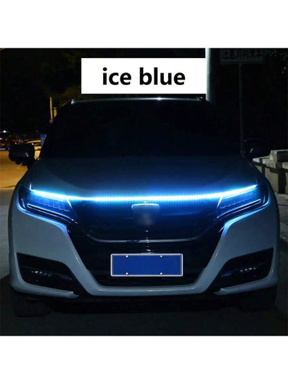 LED Scan Starting Car Hood Decorative Lamp Universal Car Daytime Running Light DRL Dynamic Auto Tuning Headlight Strip 12V