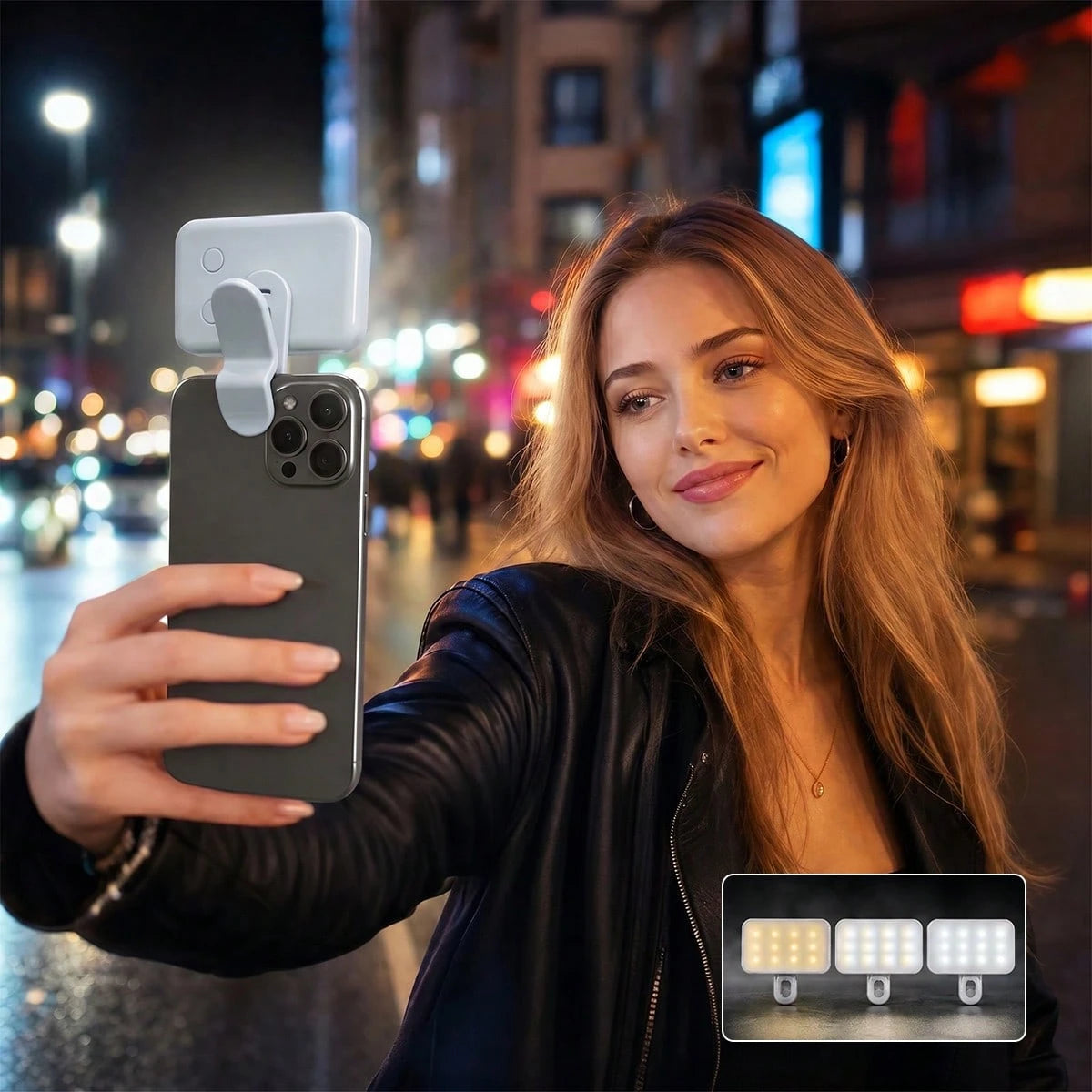 LED Selfie Light, Portable LED Light, Ring Light, Clip-On Light, Smartphone Selfie Light, Vanity Light, Suitable For Makeup, Zoom Meetings, Live Streaming, Photography Christmas Gift, Room Decoration