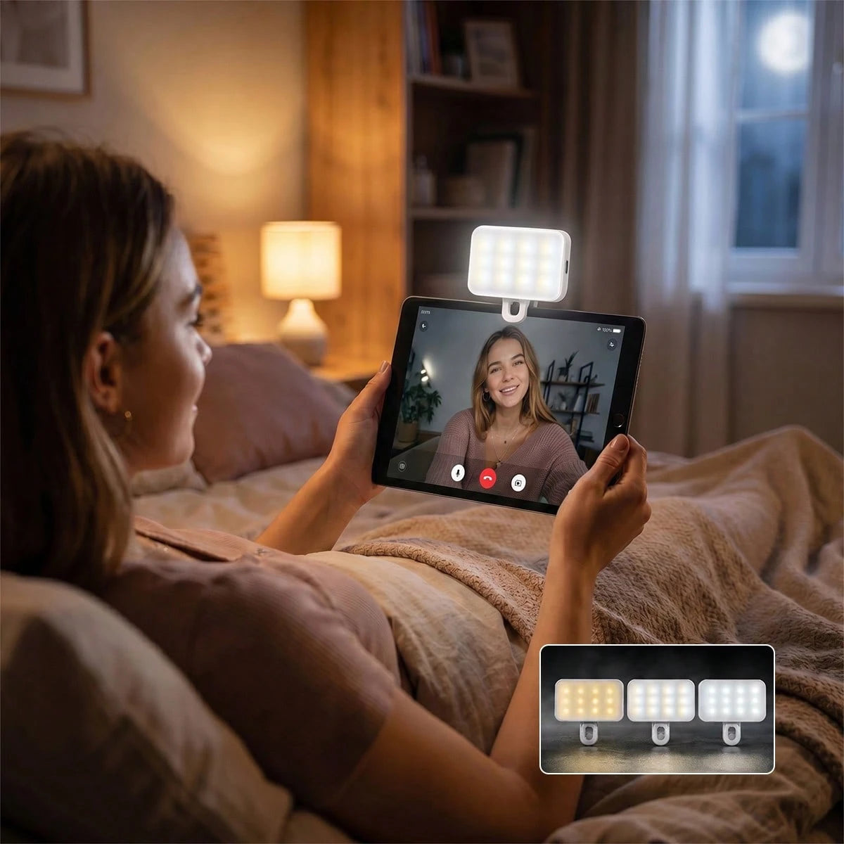 LED Selfie Light, Portable LED Light, Ring Light, Clip-On Light, Smartphone Selfie Light, Vanity Light, Suitable For Makeup, Zoom Meetings, Live Streaming, Photography Christmas Gift, Room Decoration