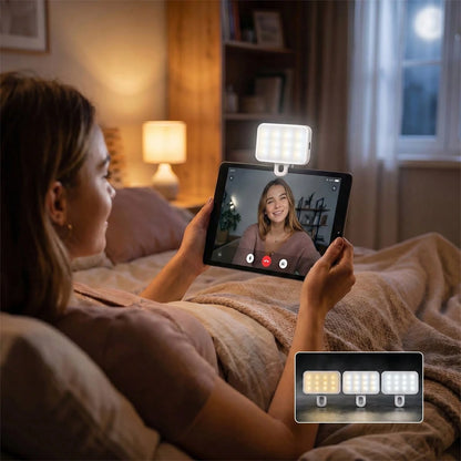 LED Selfie Light, Portable LED Light, Ring Light, Clip-On Light, Smartphone Selfie Light, Vanity Light, Suitable For Makeup, Zoom Meetings, Live Streaming, Photography Christmas Gift, Room Decoration